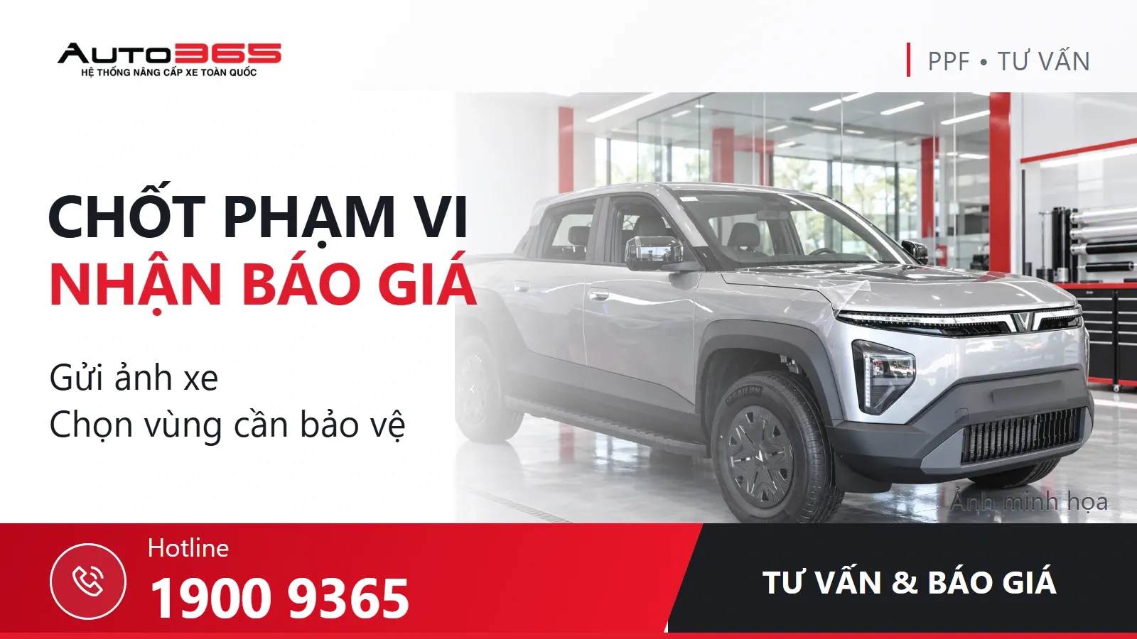 CTA Auto365 tư vấn phạm vi dán PPF VF Wild và báo giá qua hotline 1900 9365