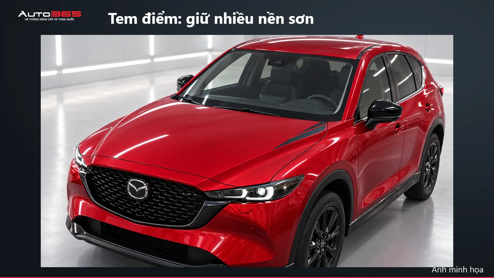 Minh họa mô phỏng trên xe: Tem điểm: giữ nhiều nền sơn