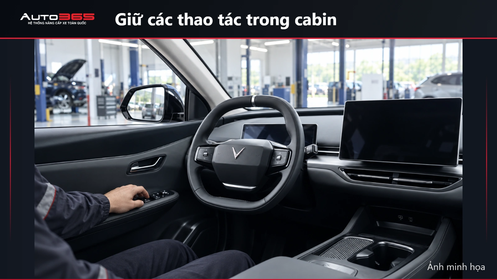 Ảnh minh họa kiểm tra công tắc cửa và kính trong cabin VF8