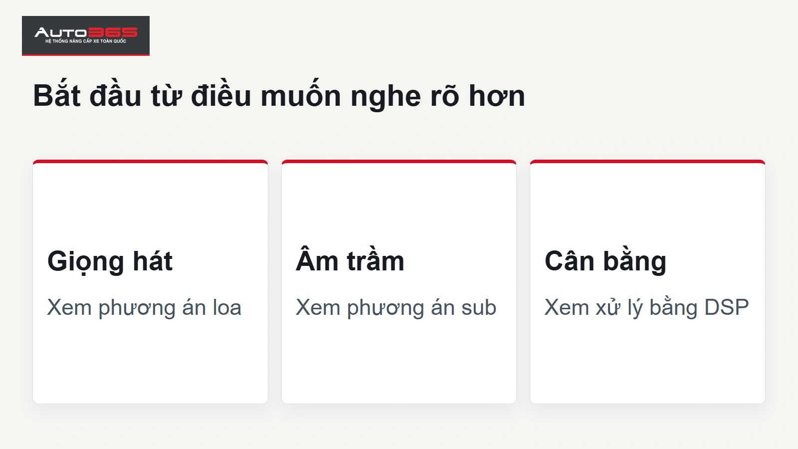 Bắt đầu từ điều muốn nghe rõ hơn.
