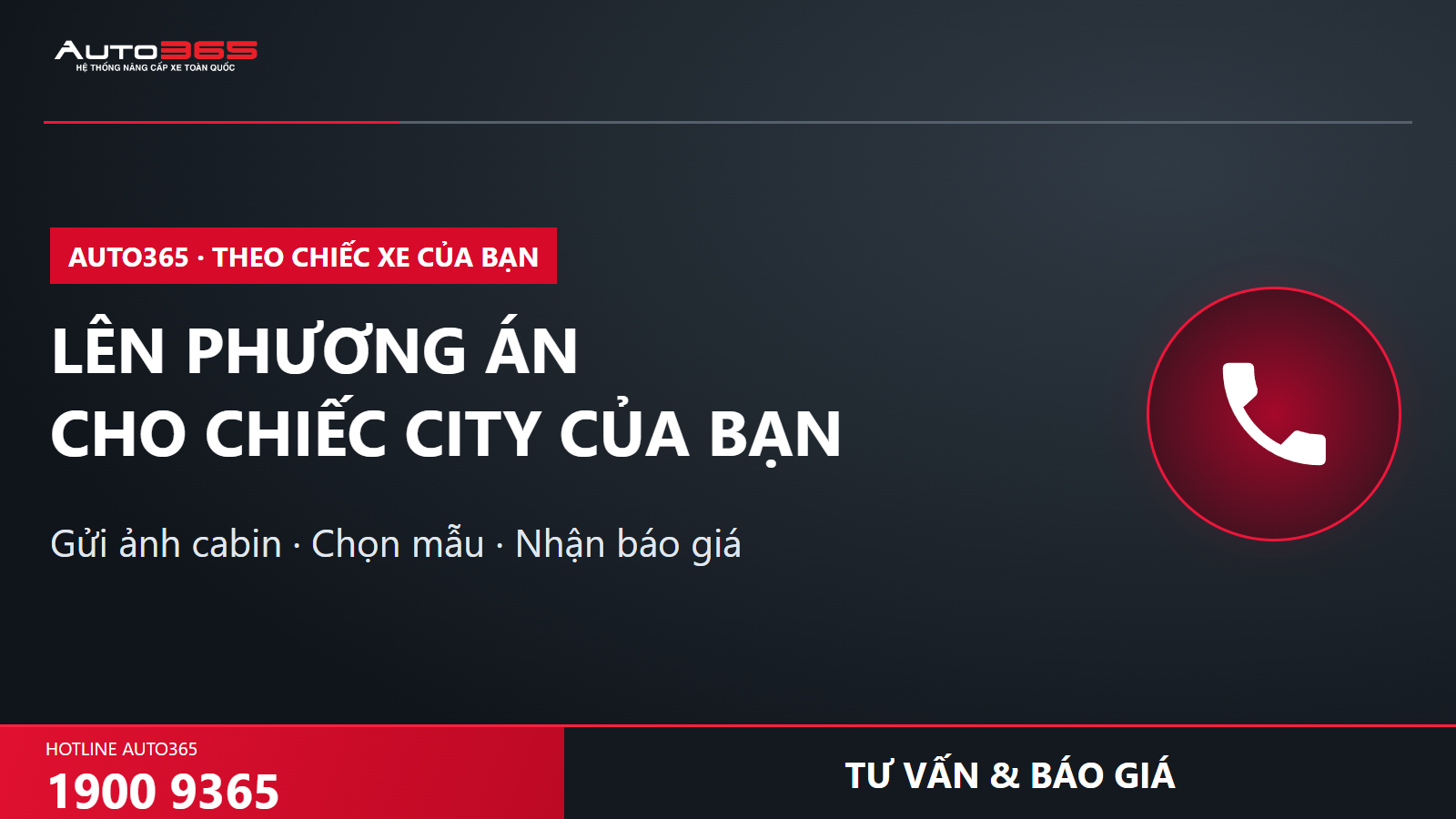 Auto365 tư vấn phương án đổi màu nội thất Honda City qua hotline 1900 9365