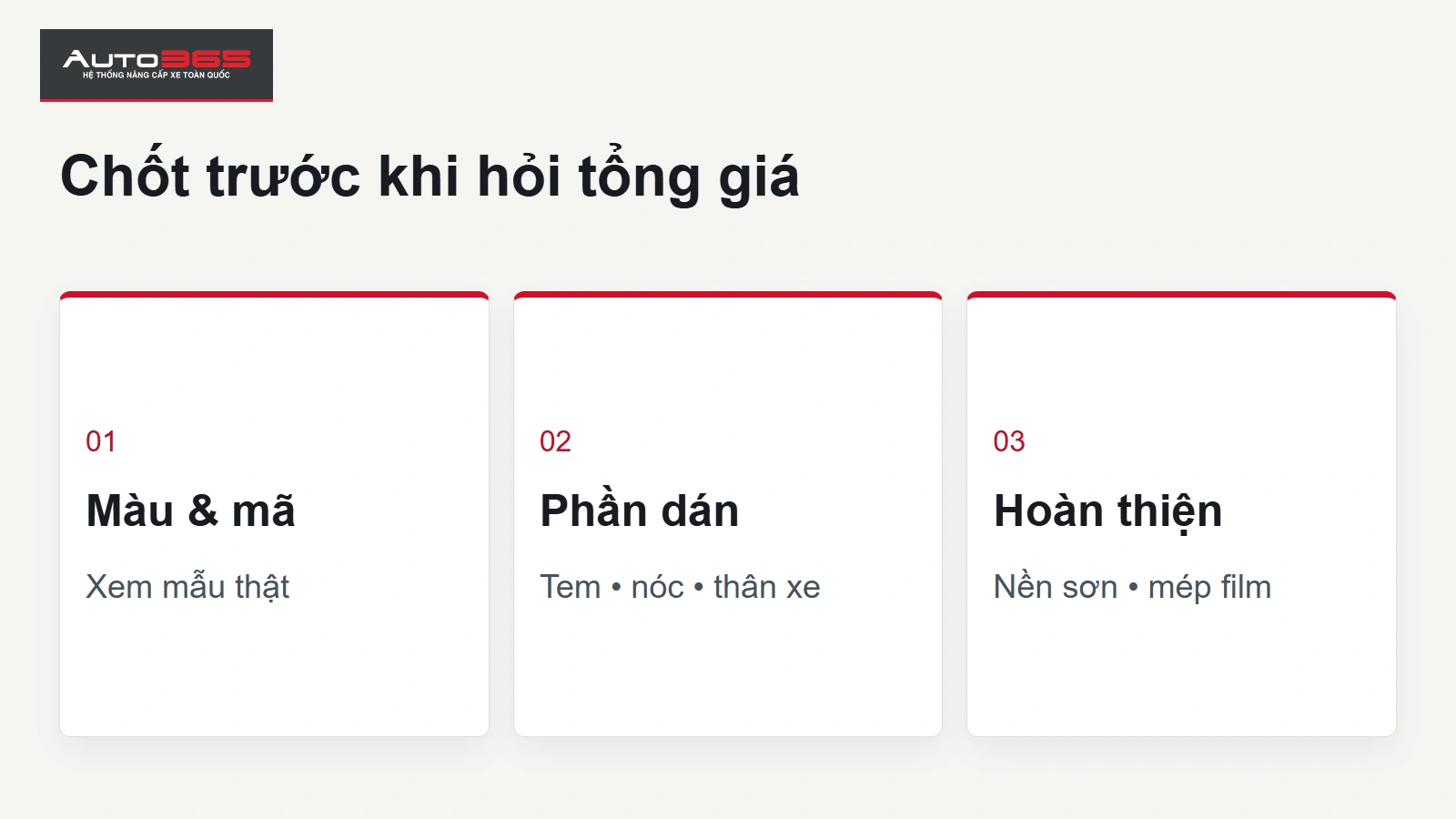 Đồ họa Auto365 về đổi màu VF2: Chốt trước khi hỏi tổng giá