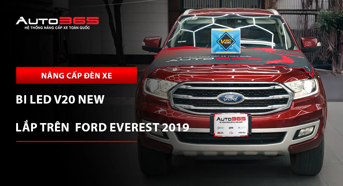 Ford Everest 2019 Titanium lắp bi LED X-Light V20 New 2025