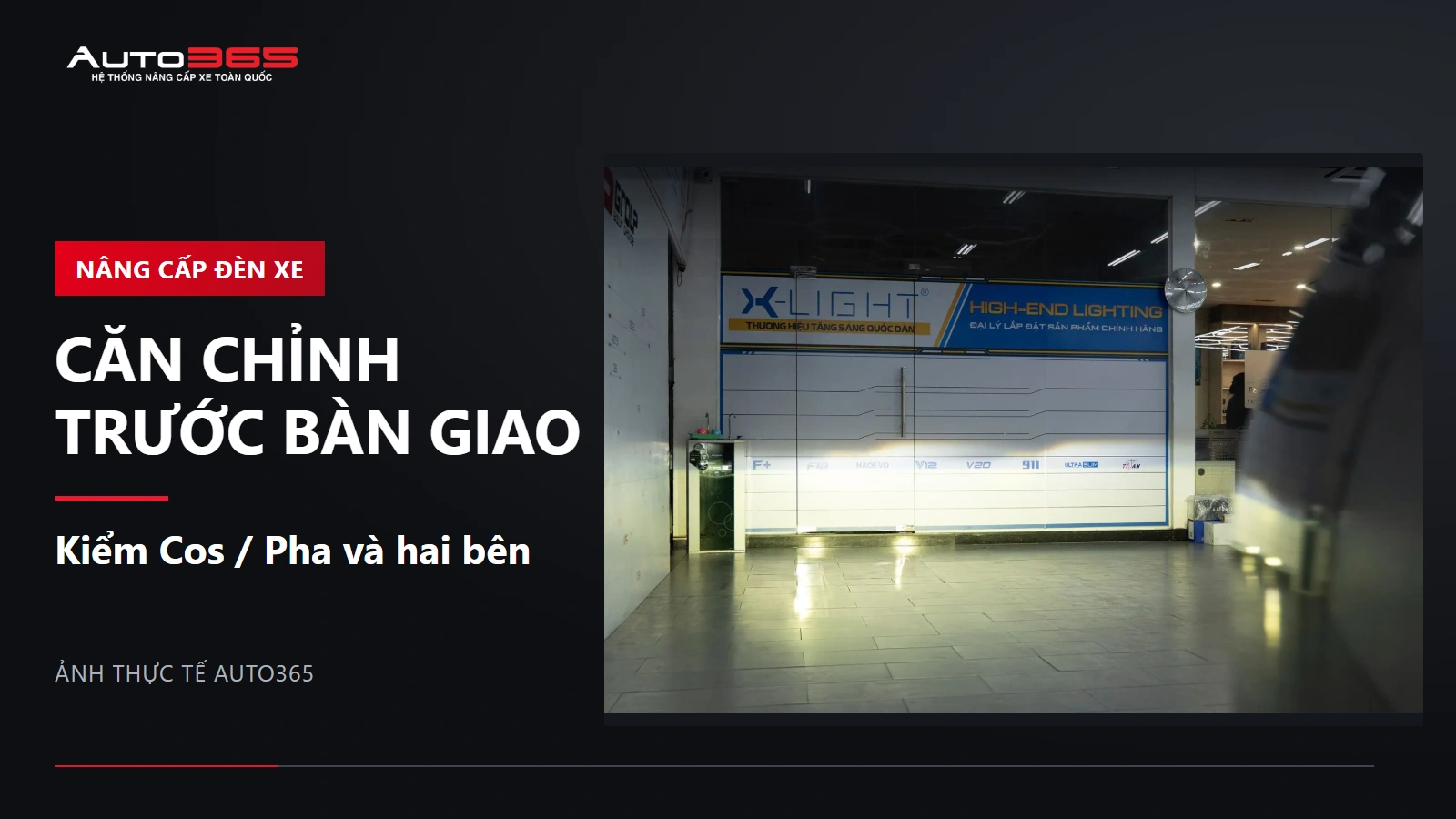 Ảnh thực tế kiểm vùng sáng Cos của bi gầm F10 Hyper 2.0 trên Fortuner 2022 tại xưởng Auto365
