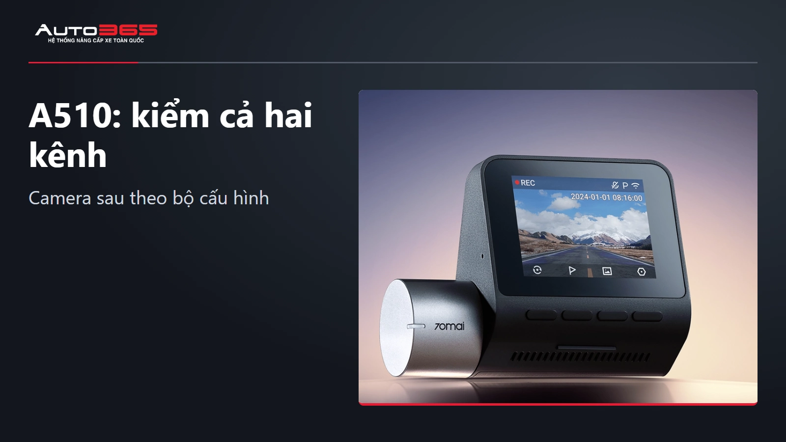 A510: kiểm cả hai kênh. Camera sau theo bộ cấu hình