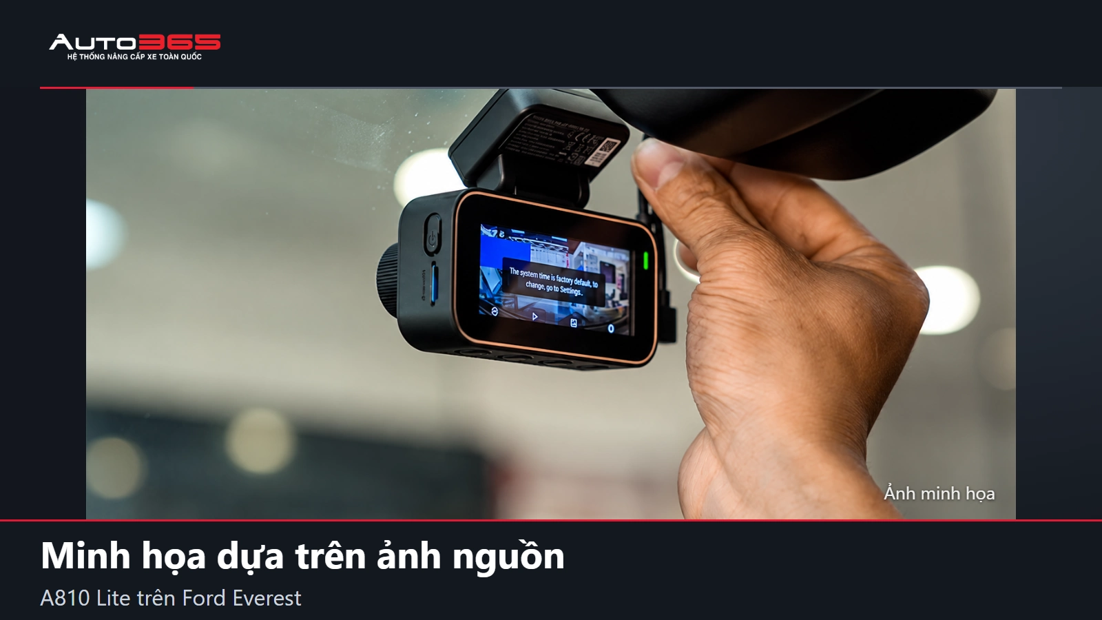 Ảnh minh họa phục hồi bằng AI: Cận cảnh 70mai A810 Lite khi kiểm tra trên Ford Everest