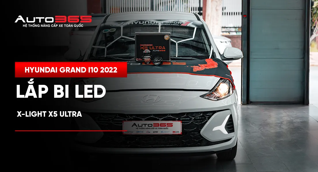Hyundai Grand i10 2022 lắp bi LED X-Light X5 Ultra