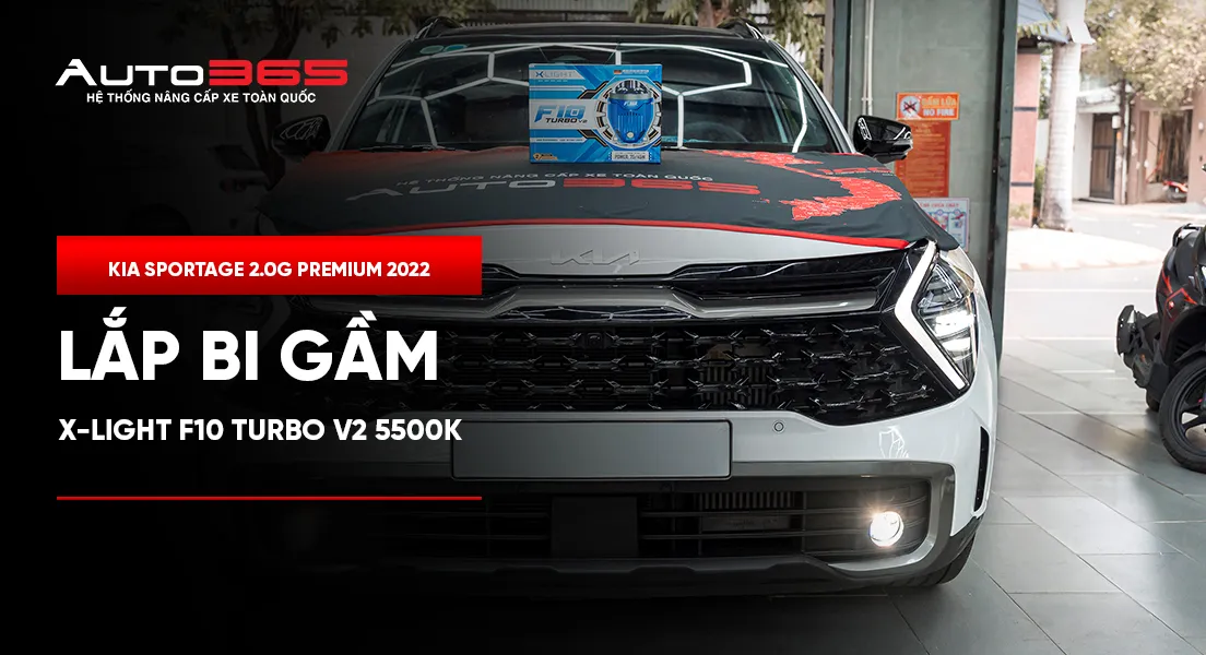 Kia Sportage 2.0G Premium 2022 lắp bi gầm X-Light F10 Turbo V2 5500K