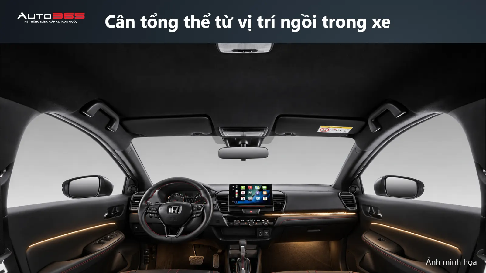 Minh họa mô phỏng cân tổng thể từ vị trí ngồi trong xe