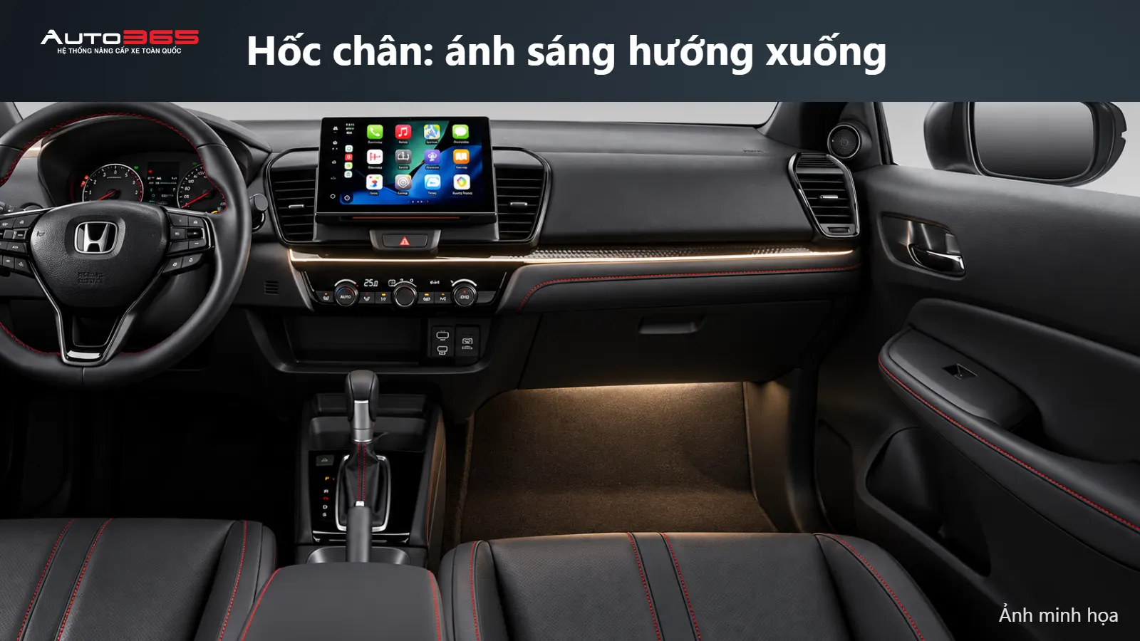 Minh họa mô phỏng hốc chân: ánh sáng hướng xuống