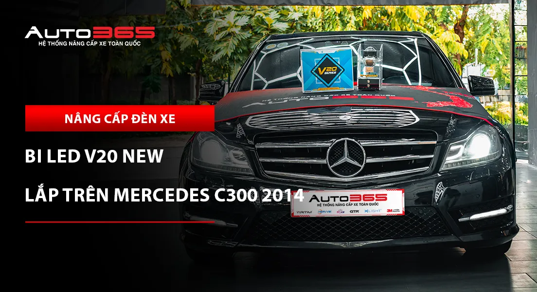 Mercedes C300 AMG 2014 lắp bi LED X-Light V20 New 2025