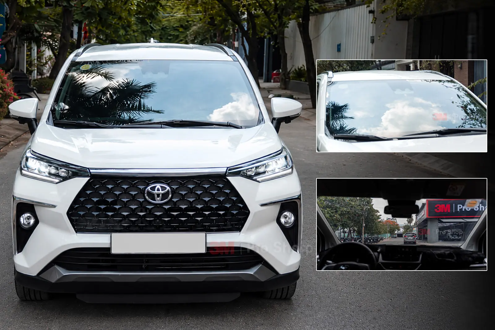 Toyota Veloz Cross trắng dán phim 3M kính lái CR BLK 50 tại Auto365 3M Pro Shop