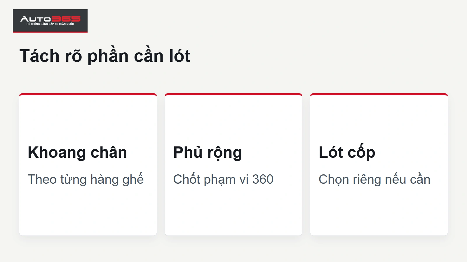 Tách rõ phần cần lót.