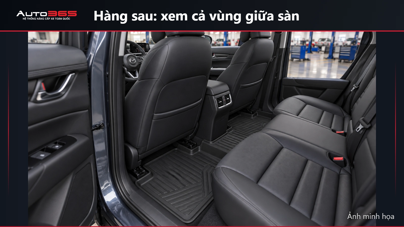 Source-based mockup thảm hàng sau Mazda CX-5 và vùng gờ sàn giữa