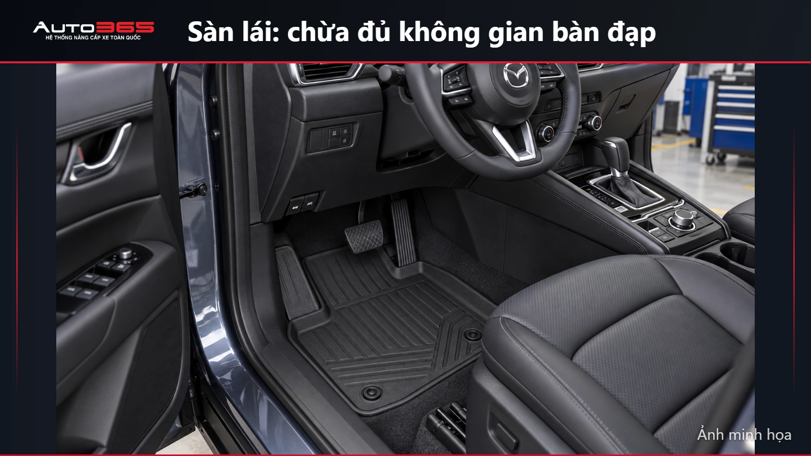 Source-based mockup thảm tại sàn lái CX-5, không che chân ga và phanh