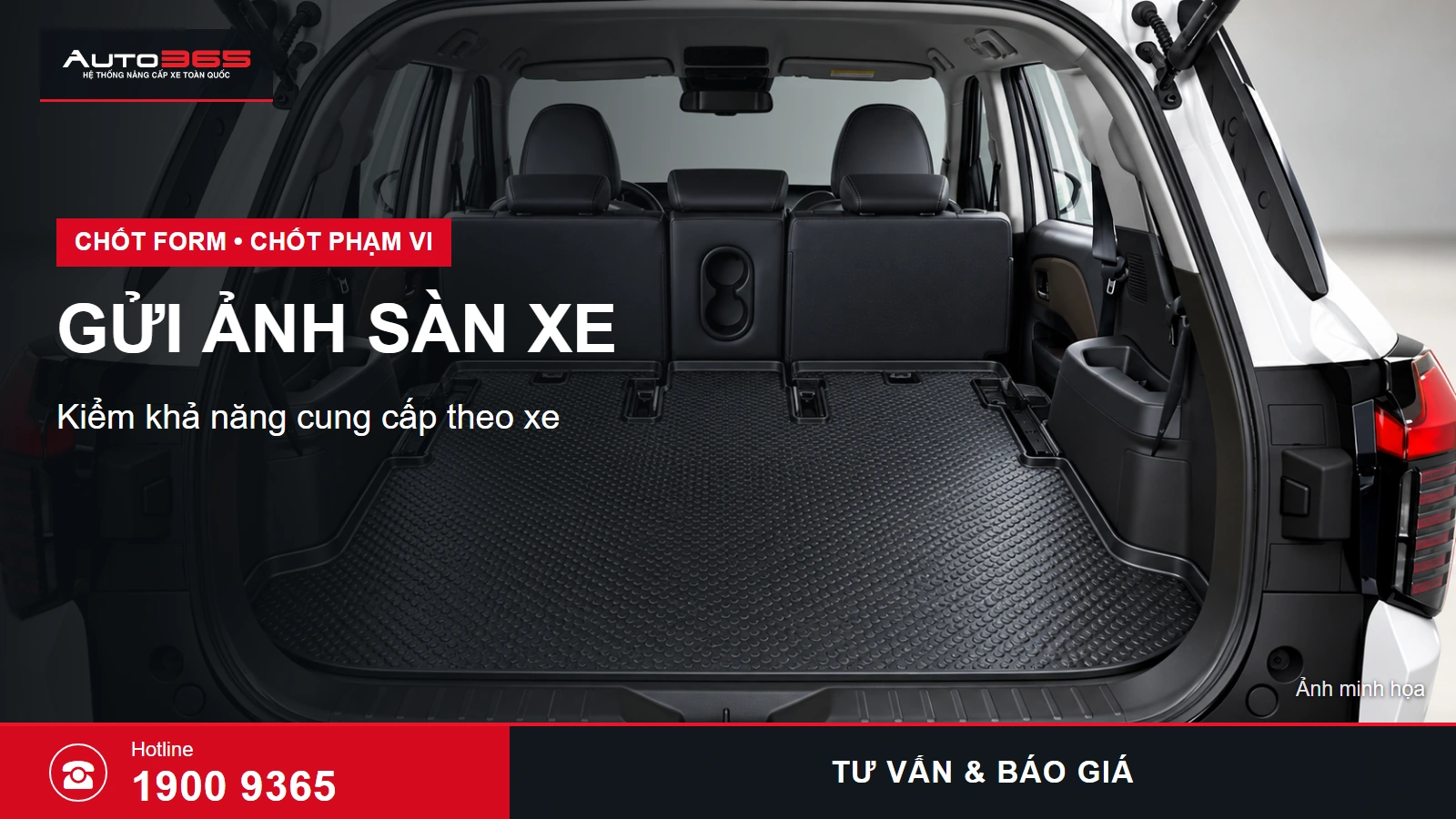 Đồ họa Auto365 về thảm lót sàn Mitsubishi Destinator: GỬI ẢNH SÀN XE; hình minh họa mô phỏng