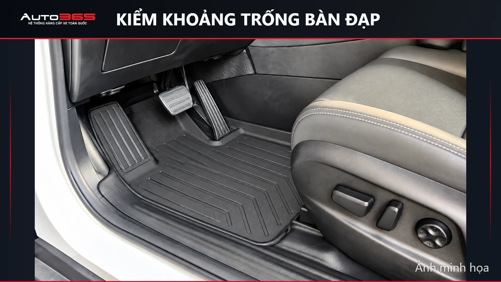 Hình minh họa mô phỏng kiểm khoảng trống bàn đạp — VinFast VF8