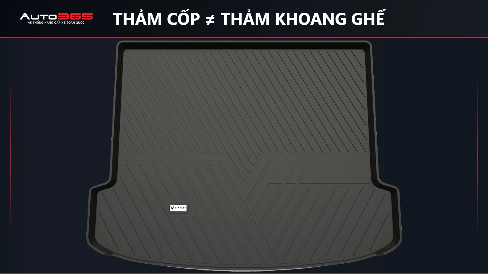 Ảnh sản phẩm chính hãng VinFast: thảm cốp 3D VF8, khác phạm vi thảm khoang ghế