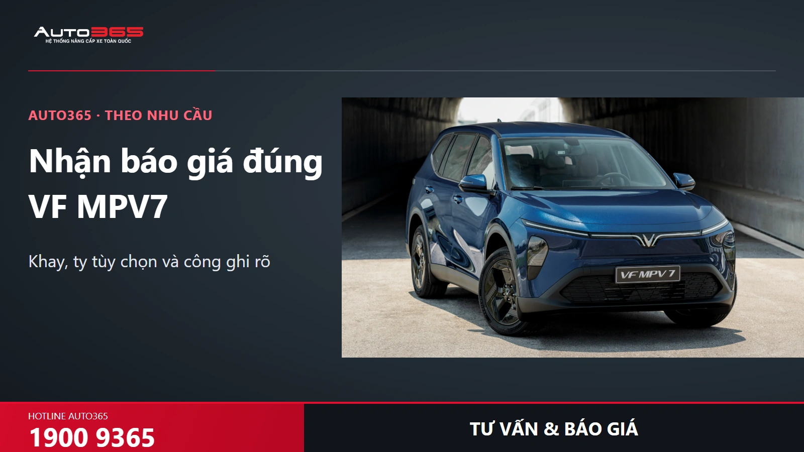 CTA Auto365 tư vấn cốp trước VF MPV7 hotline1900 9365, ảnh nền xe nguồn VinFast.
