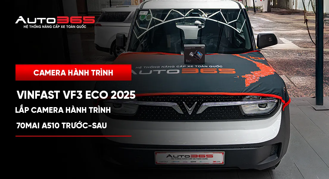 VinFast VF 3 Eco 2025 lắp camera hành trình 70mai A510 trước–sau