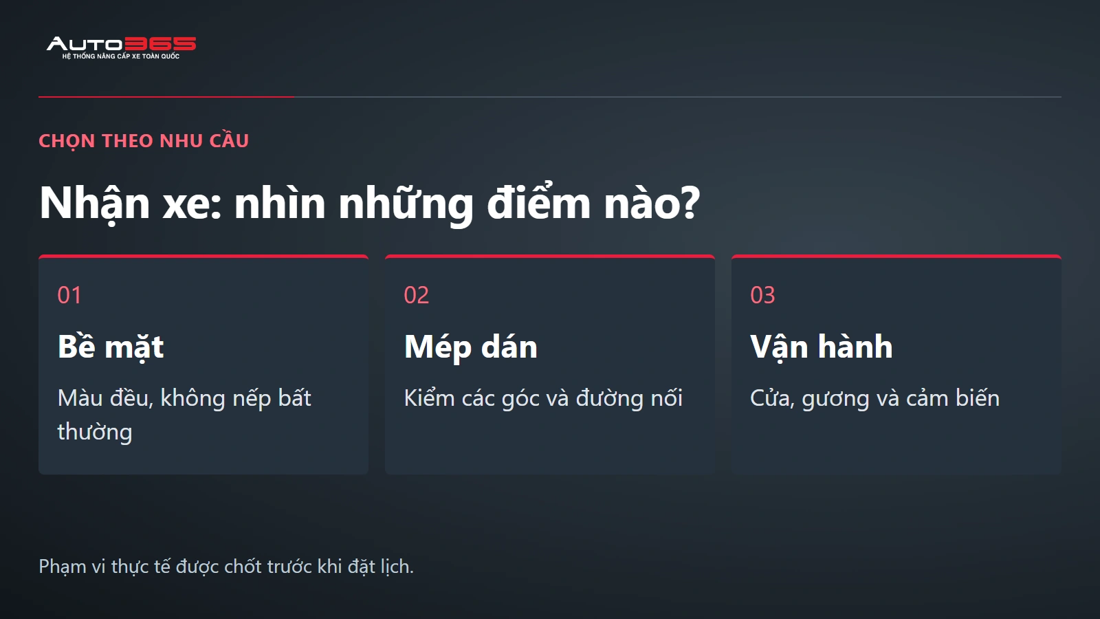 Visual Auto365: Nhận xe: nhìn những điểm nào?