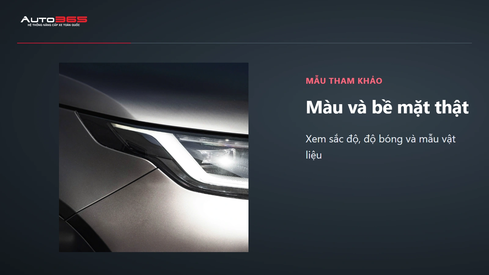 Visual Auto365: Màu và bề mặt thật