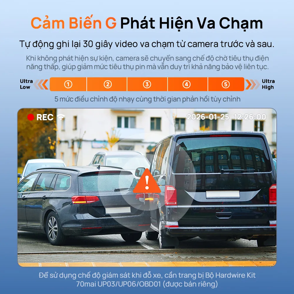 Giám sát xe khi đỗ với G-Sensor