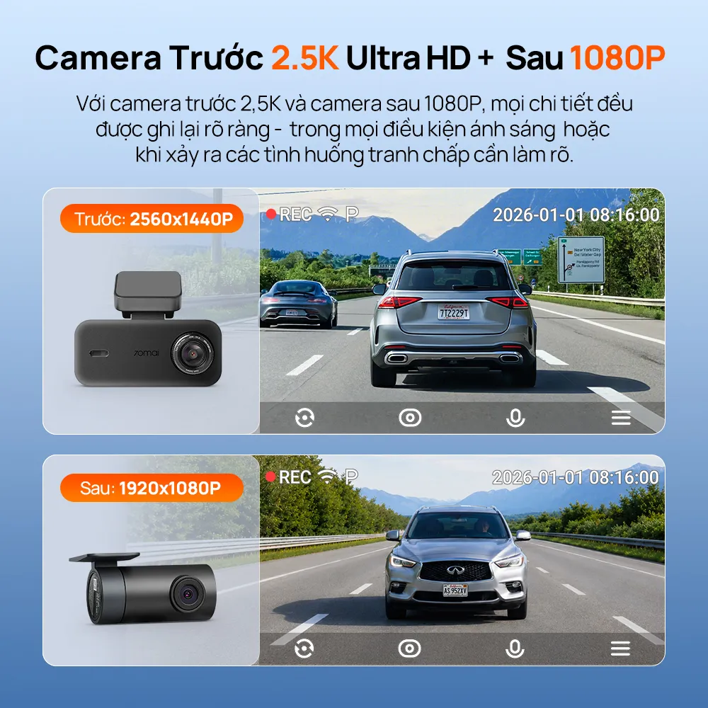 Chất lượng ghi hình 2.5K của A410 Neo