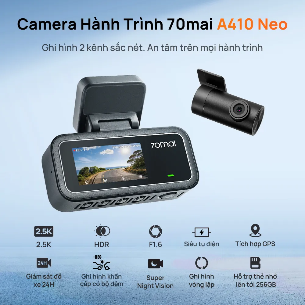 Nâng cấp đáng chú ý trên 70mai A410 Neo