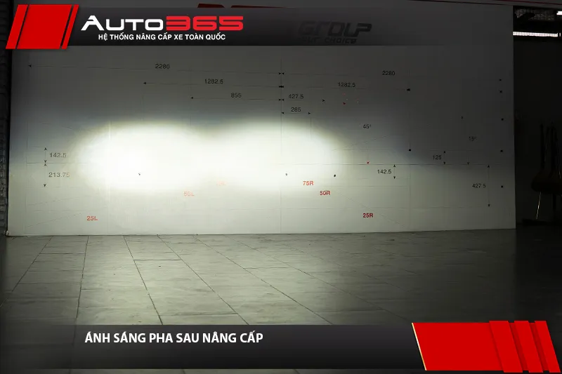 Ánh sáng Pha Hyundai Accent sau khi lắp X-Light V20L Quantum