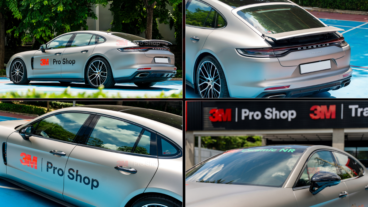 Xe Porsche dán phim cách nhiệt 3M Ceramic NR tại 3M Pro Shop
