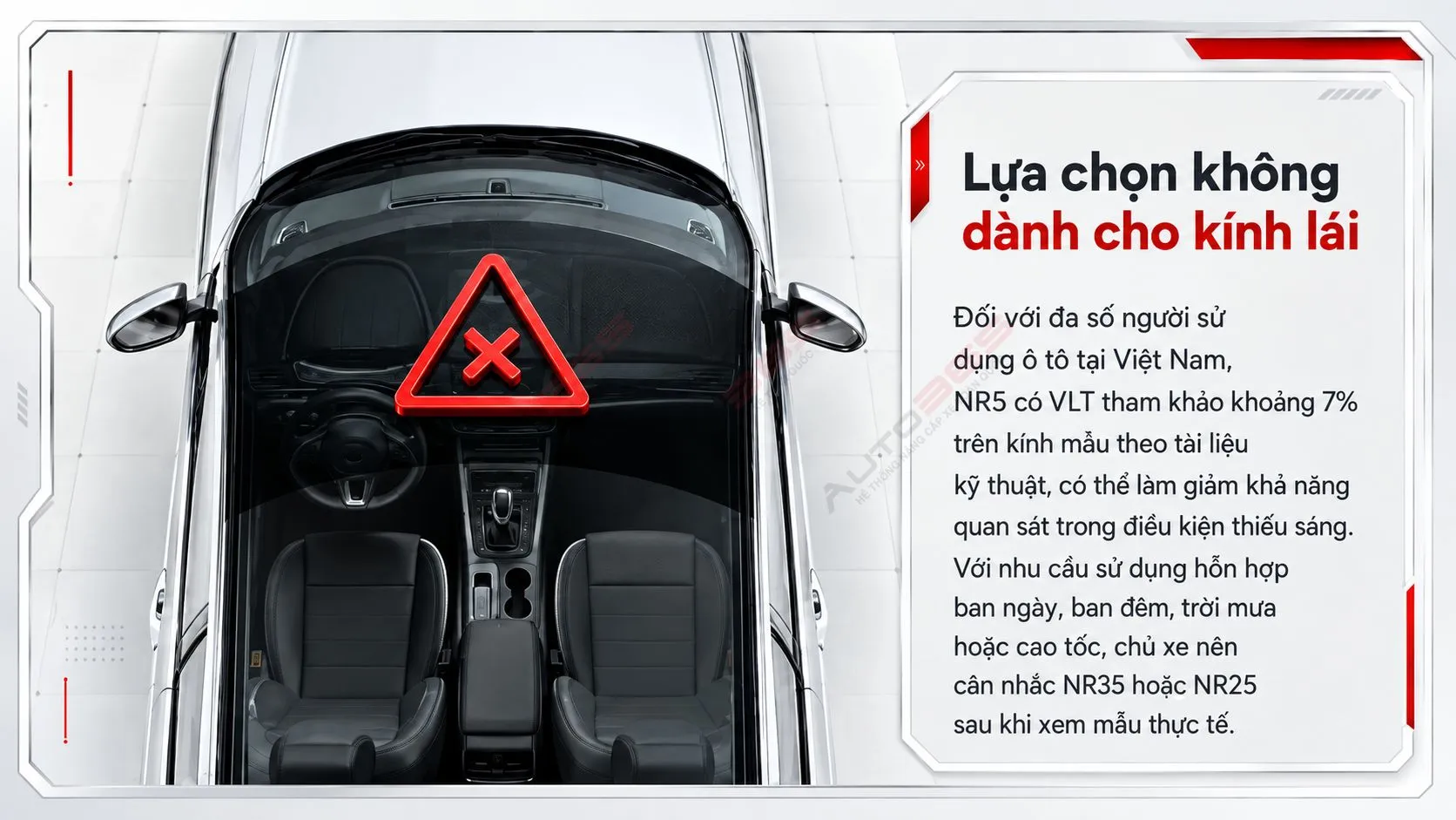 Infographic minh họa: 3M Ceramic NR5 - Lựa chọn không dành cho kính lái