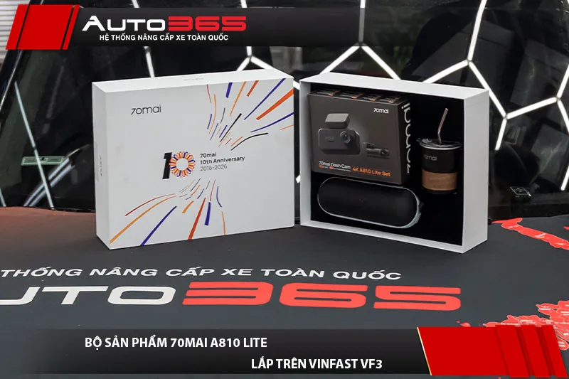 Bộ 70mai A810 Lite trước khi hoàn tất lắp trên VinFast VF3