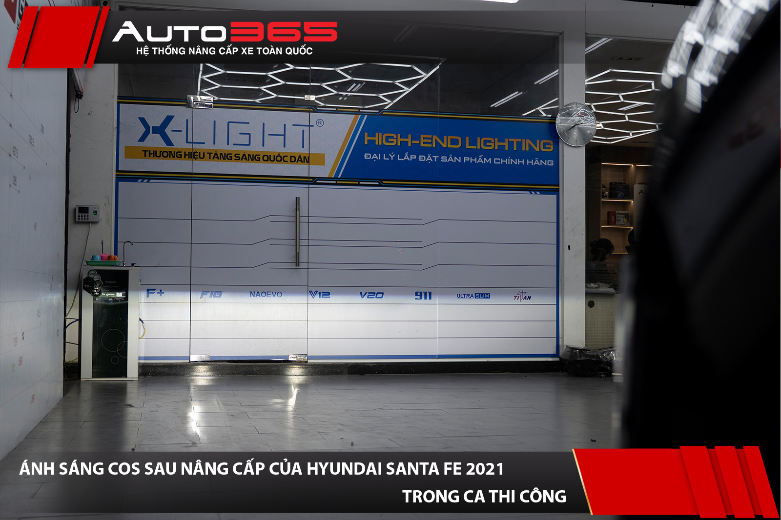 Ánh sáng Cos V20L Quantum sau nâng cấp trên Hyundai Santa Fe 2021