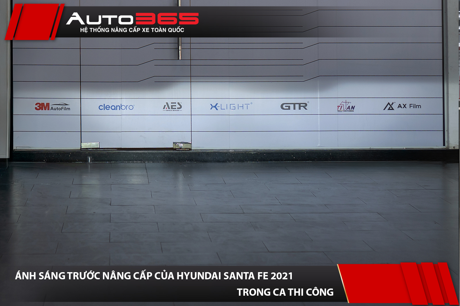 Ánh sáng Hyundai Santa Fe 2021 trước khi lắp X-Light V20L Quantum