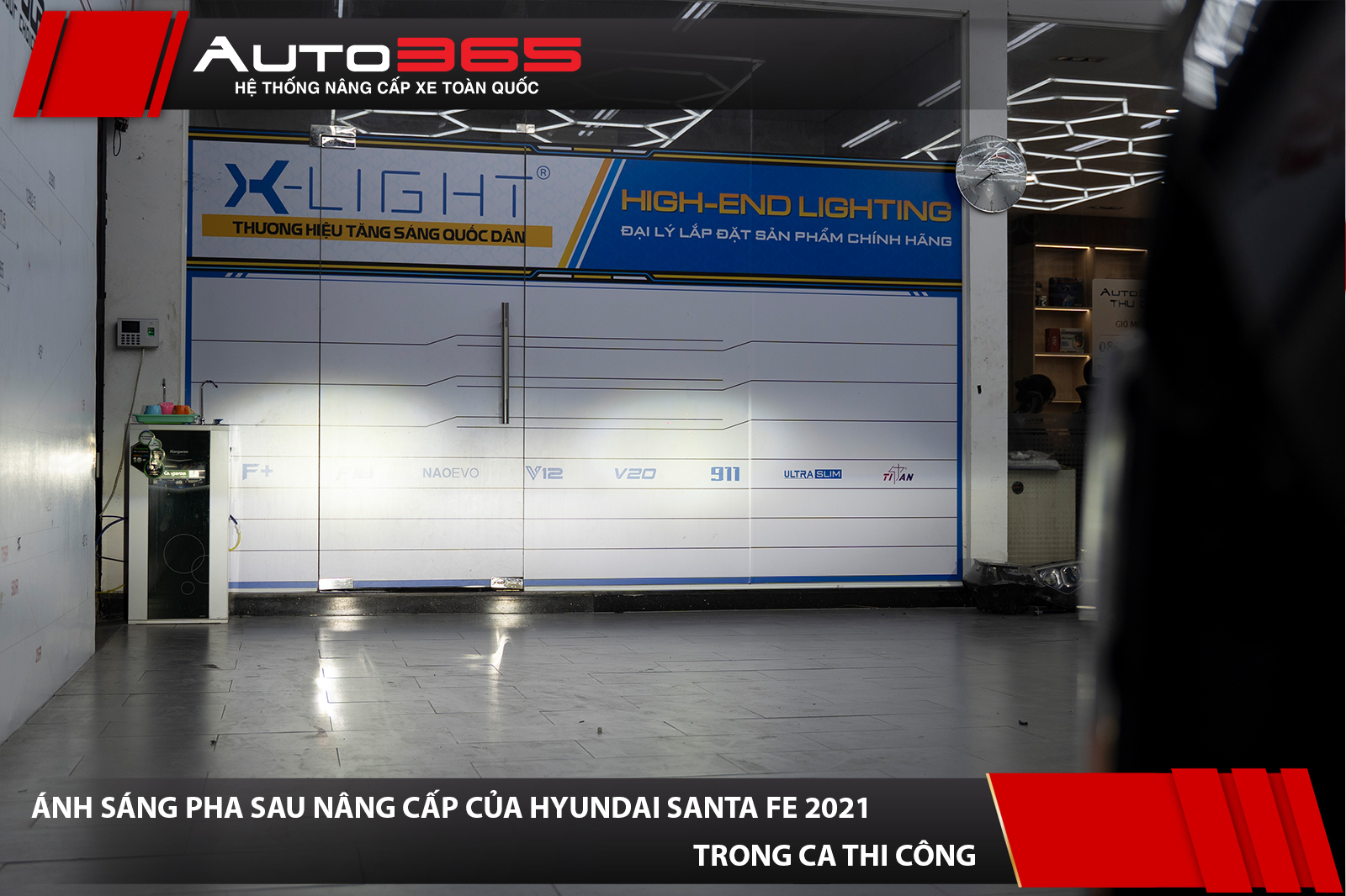 Ánh sáng Pha V20L Quantum sau nâng cấp trên Hyundai Santa Fe 2021