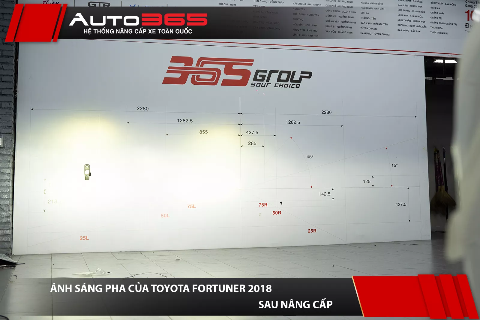 Ánh sáng Pha sau khi lắp X5 Ultra và F10 Turbo V2 trên Toyota Fortuner 2018