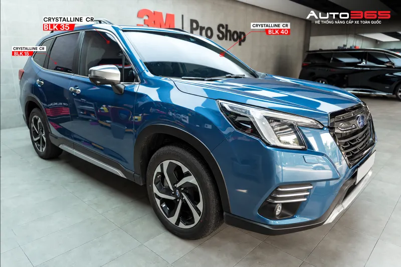Subaru Forester sau khi hoàn thiện cấu hình phim 3M Crystalline CR BLK 40/35/15.