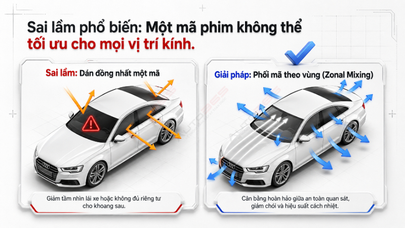 Không nên dán một mã phim cho full xe