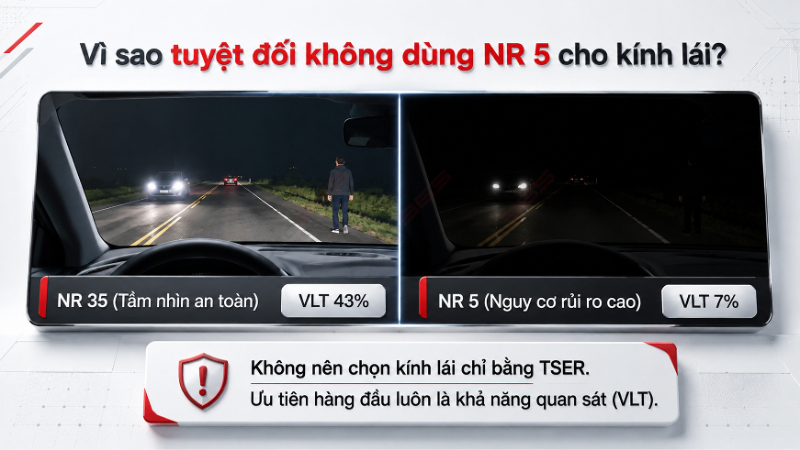 Nên chú ý đến chỉ số khả năng quan sát (VLT) khi chọn phim cách nhiệt
