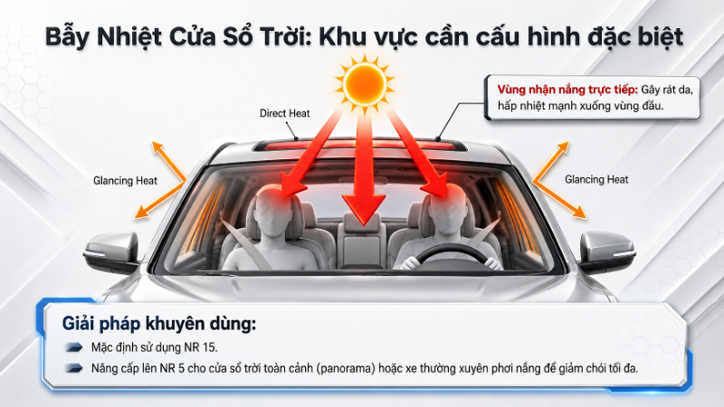 Bẫy nhiệt cửa sổ trời: Khu vực cần cấu hình  đặc biệt