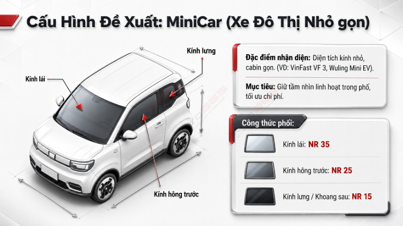 Cấu hình phim 3M Ceramic NR cho MiniCar