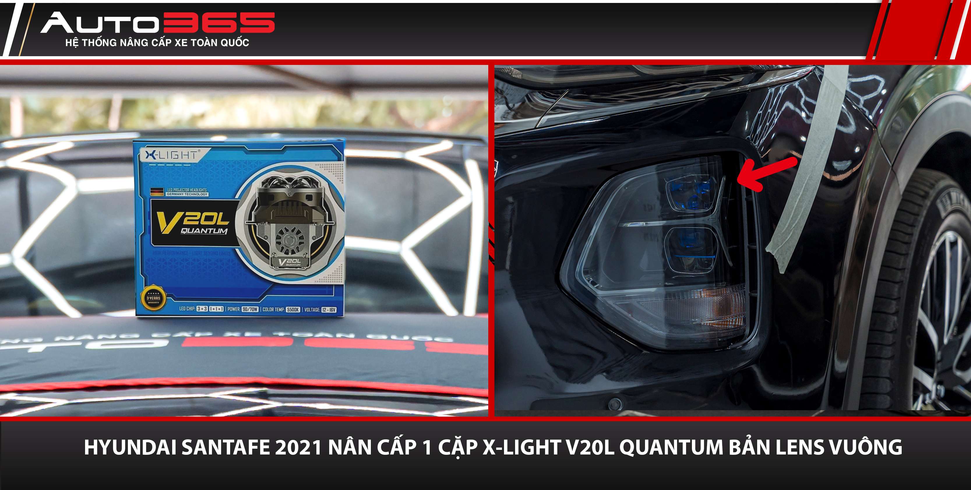 Cấu hình ca thi công Hyundai Santa Fe 2021 lắp V20L Quantum