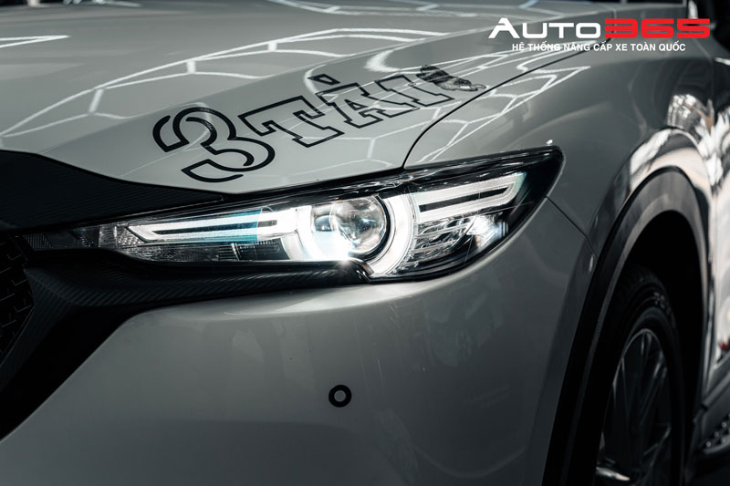 Cụm đèn Mazda CX-5 sau khi hoàn thiện lắp bi LED X-Light V30 Ultra