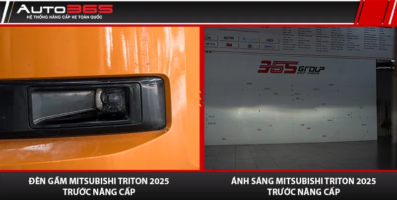 Đèn gầm nguyên bản Mitsubishi Triton 2025 trước khi nâng cấp