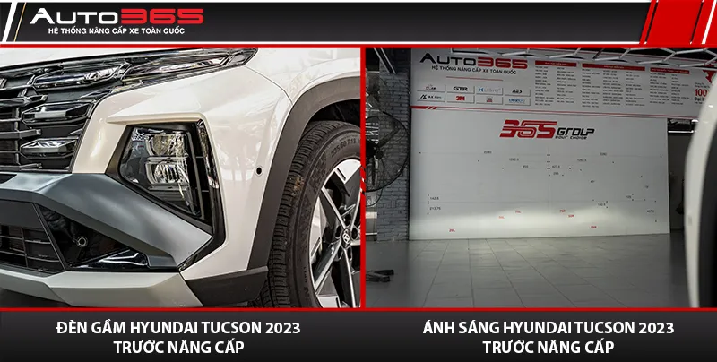 Đèn LED nguyên bản Hyundai Tucson 2023 trước khi nâng cấp