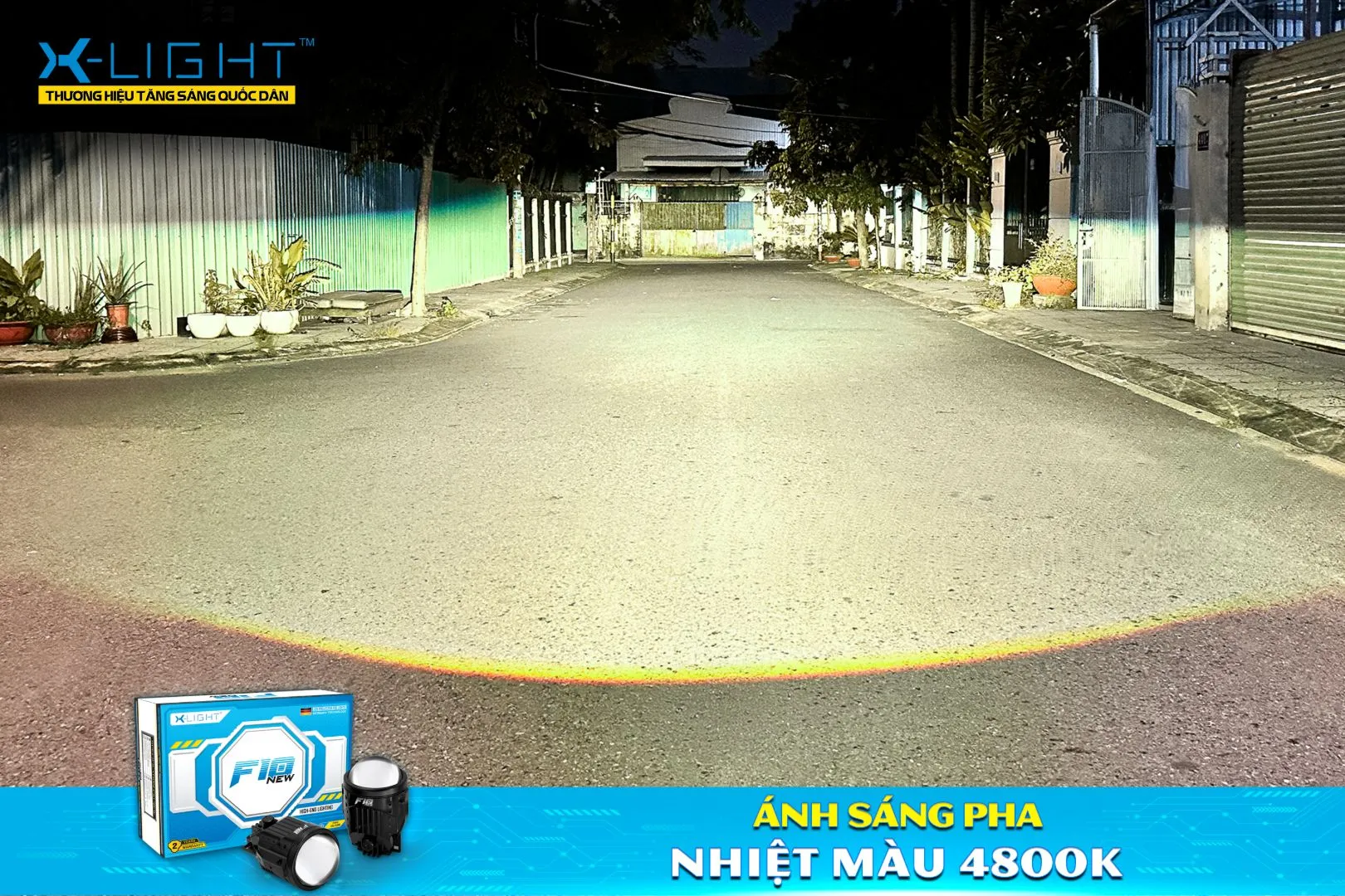 Ảnh minh họa ánh sáng Pha của X-Light F10 New 4800K.