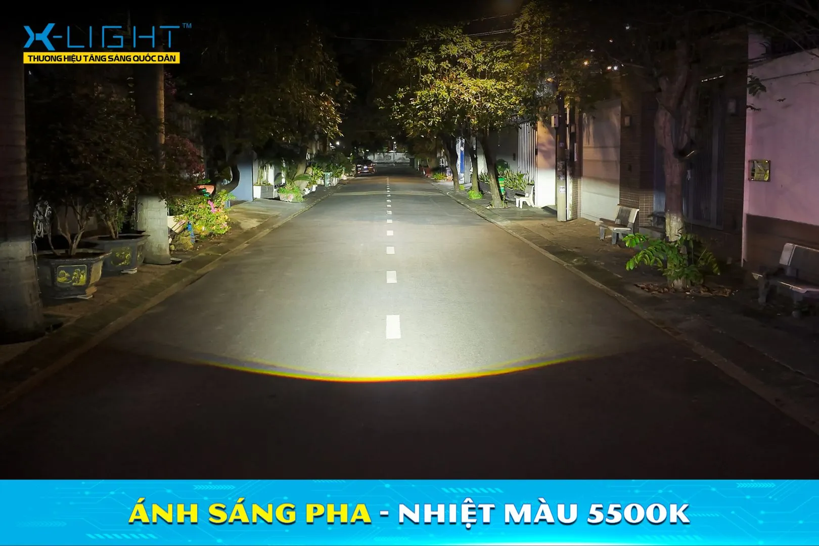 Vùng sáng Pha nhiệt màu 5500K của X-Light 301 V2 sau khi căn chỉnh.