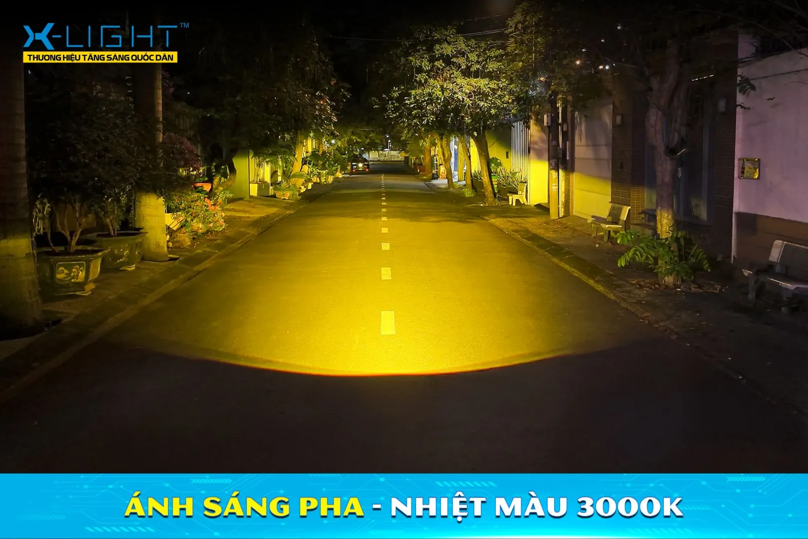 Vùng sáng Pha nhiệt màu 3000K của X-Light 301 V2 sau khi căn chỉnh.
