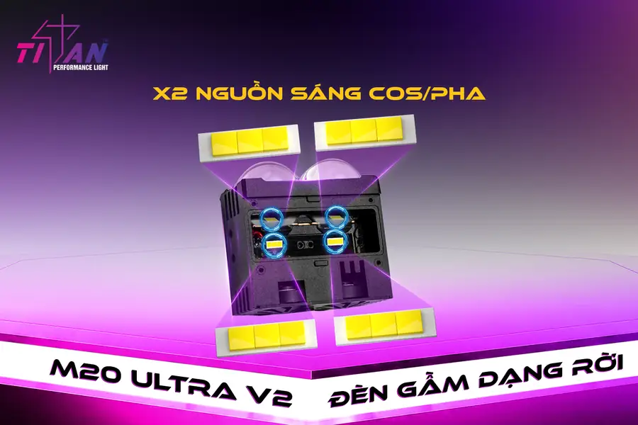 M20 Ultra V2 - X2 nguồn sáng Cos/Pha